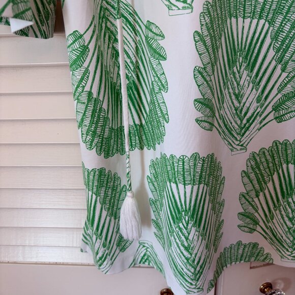 Persifor women's dress medium green white v-neck mini - Picture 2 of 6